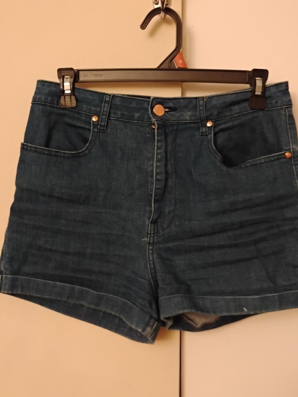 Forever 21 Dark Blue High-Rise Denim Shorts